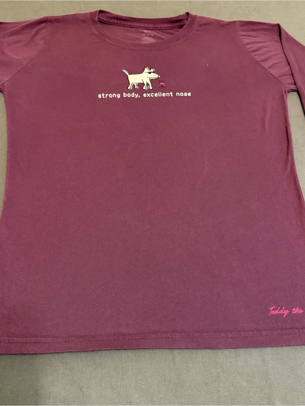 Girls' Burgundy Dog Graphic Tee -